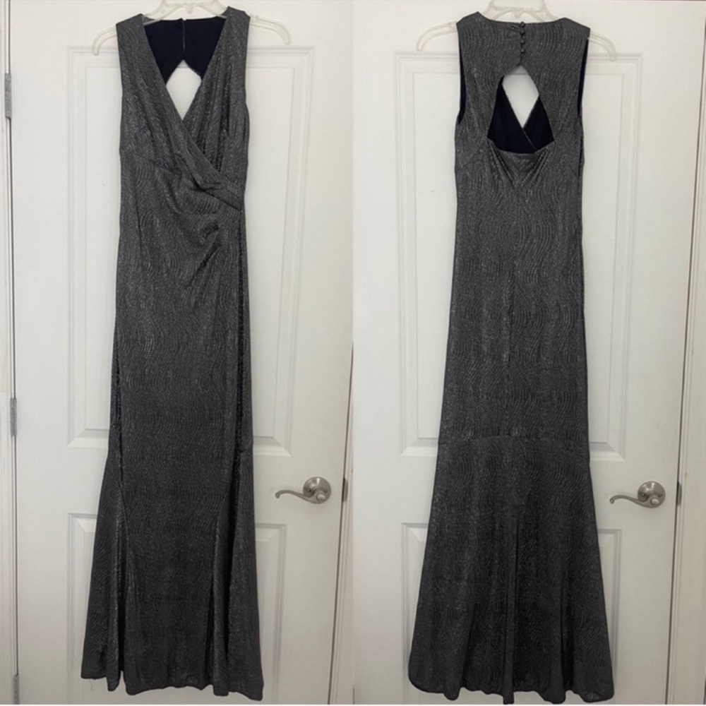 Ralph Lauren Evening Metallic Gown Wedding Guest Cocktail Evening Formal Hoco